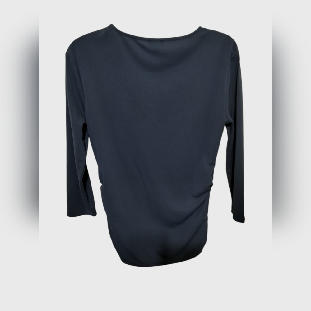 1800) Ann Taylor Factory Slate Blue Side Ruched Top Sizer Small - Picture 4 of 7